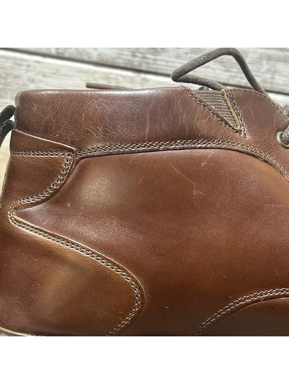 Nunn Bush Denali Waterproof Plain Toe Mens 14M Chukka Boot Brown Leather #84887